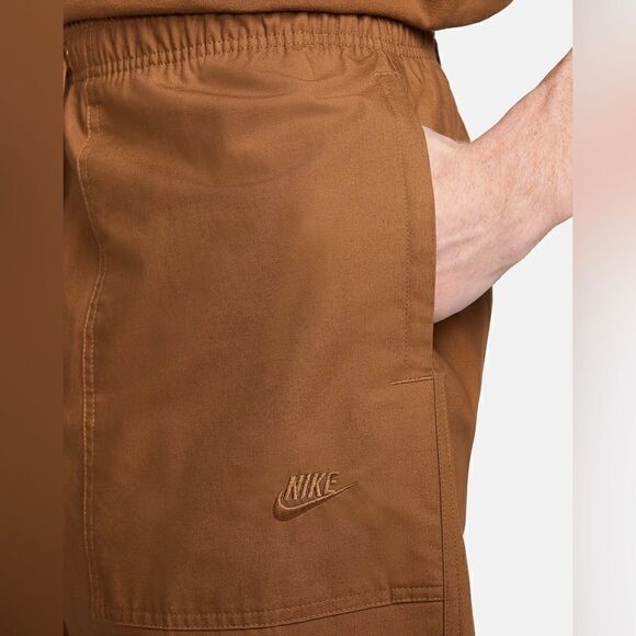 Nike Club Woven Tapered Leg Pants Brown Loose Fit - Picture 3 of 13